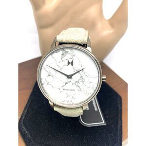 MVMT Women's Watch QMB01-Tima Quartz White Gray Marble Dial Leather Band 38mm